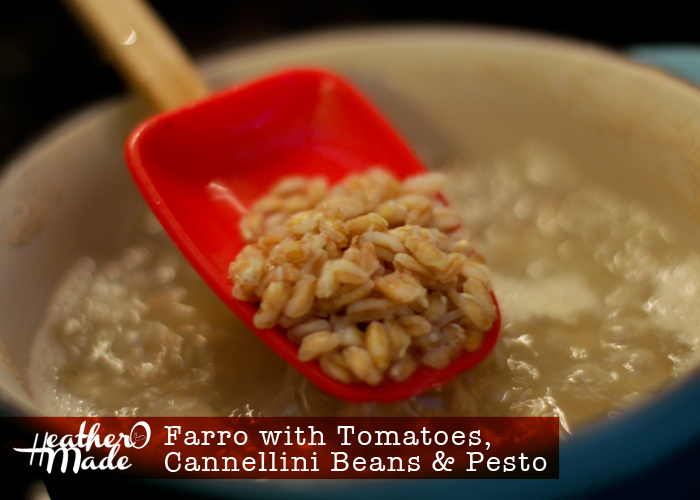 Heather O Made Farro with Tomatoes, Cannellini Beans & Pesto
