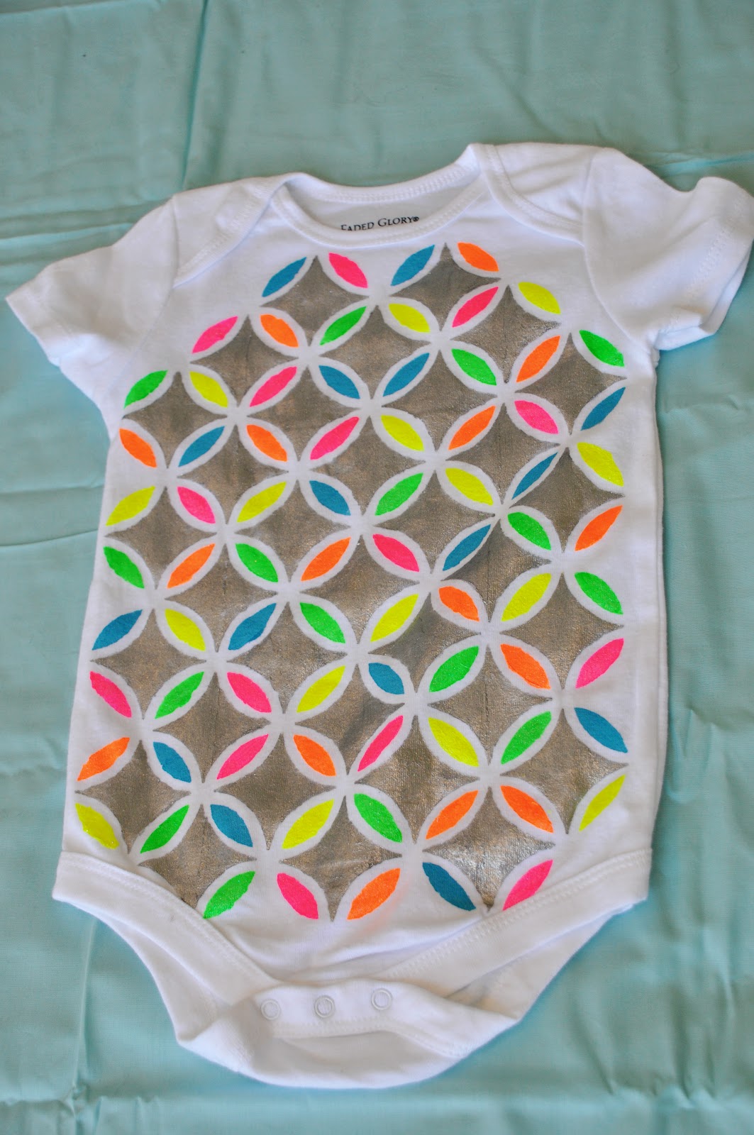 Diesel in Bloom DIY fabric painted onesies