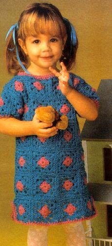 Crochet For Free: Vintage little girl Granny Dress