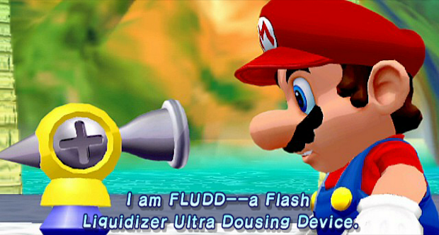 [Recurso] Fuentes de letra usadas en videojuegos de Nintendo. FLUDD_assistance+to+Mario+super+mario+sunshine+gamecube