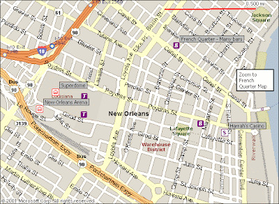 New Orleans map of tourist attractions