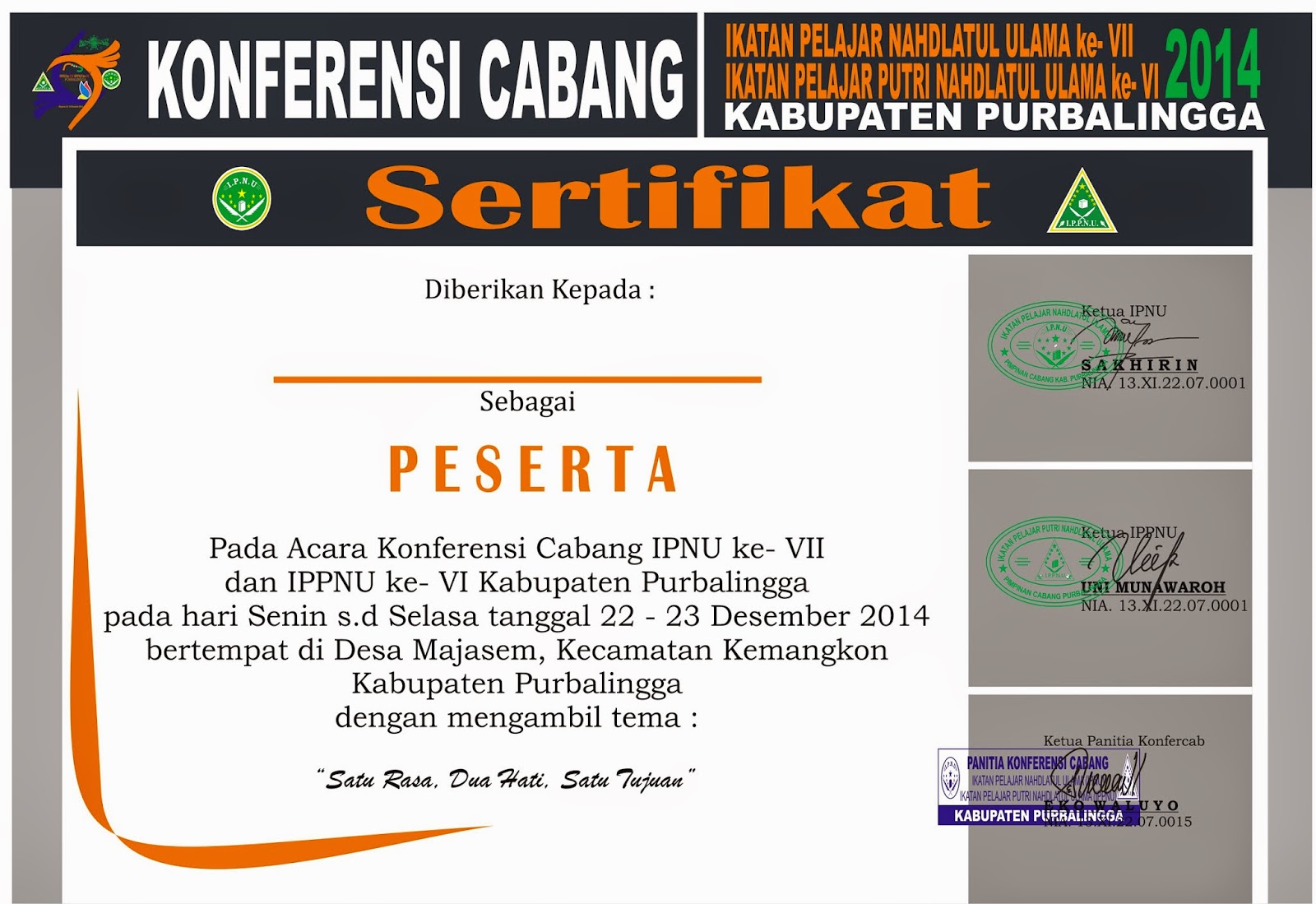Cyan Printing Cetak Sertifikat Kegiatan