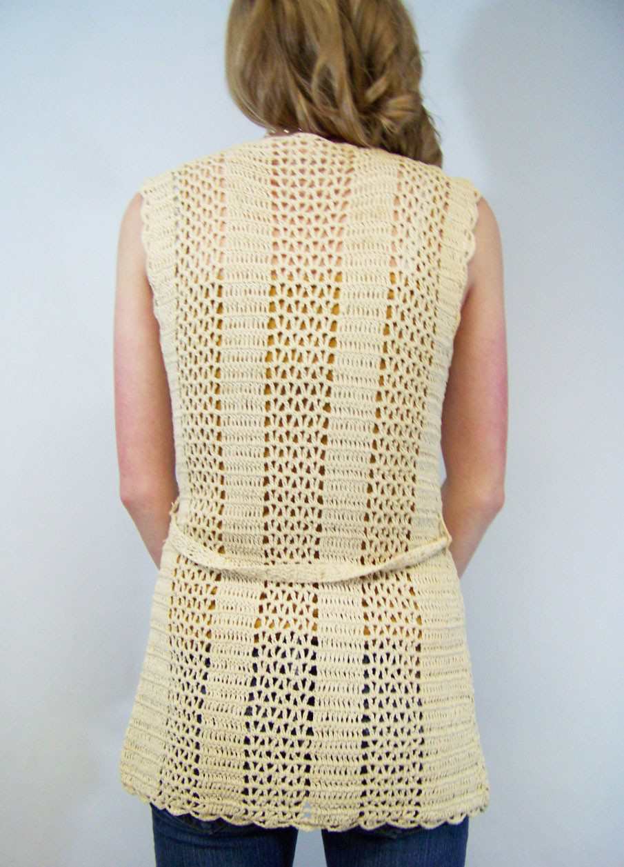 BeBe Gray Crochet Vest