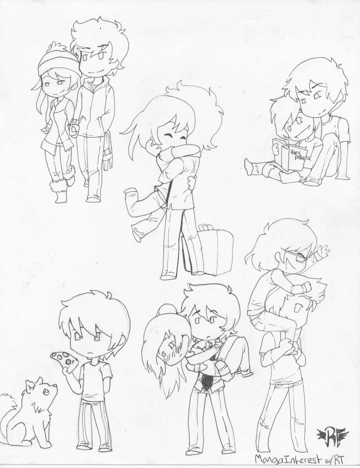 Manga Interest: Anime Chibi couple poses