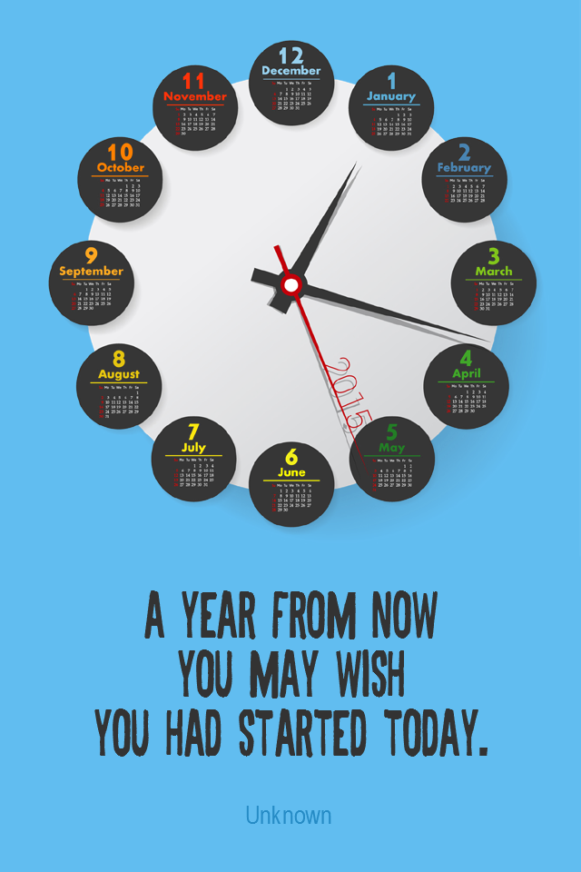 visual quote - image quotation for PROCRASTINATION - A year from now you may wish you had started today. - Unknown