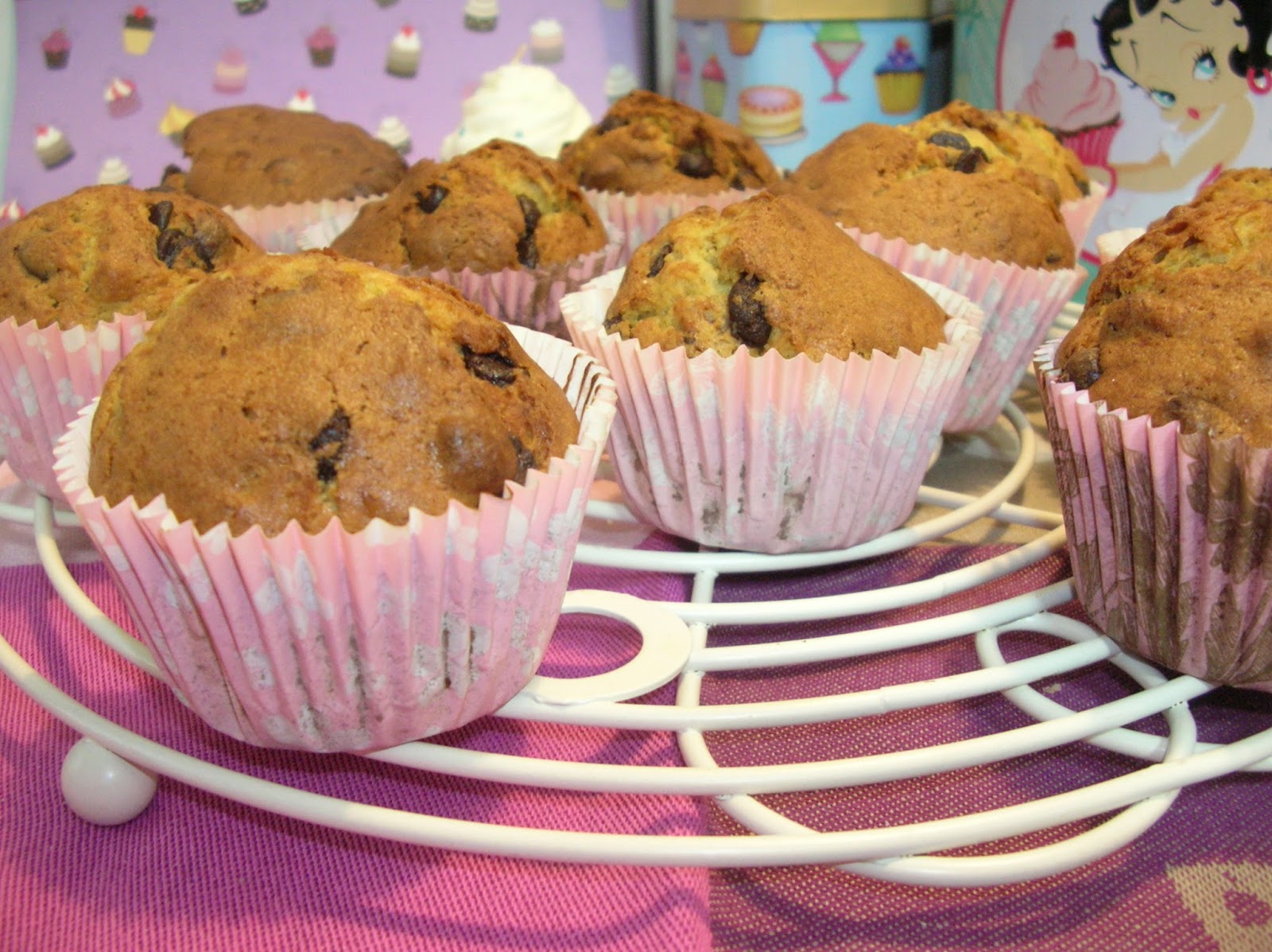 Nuvola Glacé / Mary Muffins de chocolate, plátano y nueces