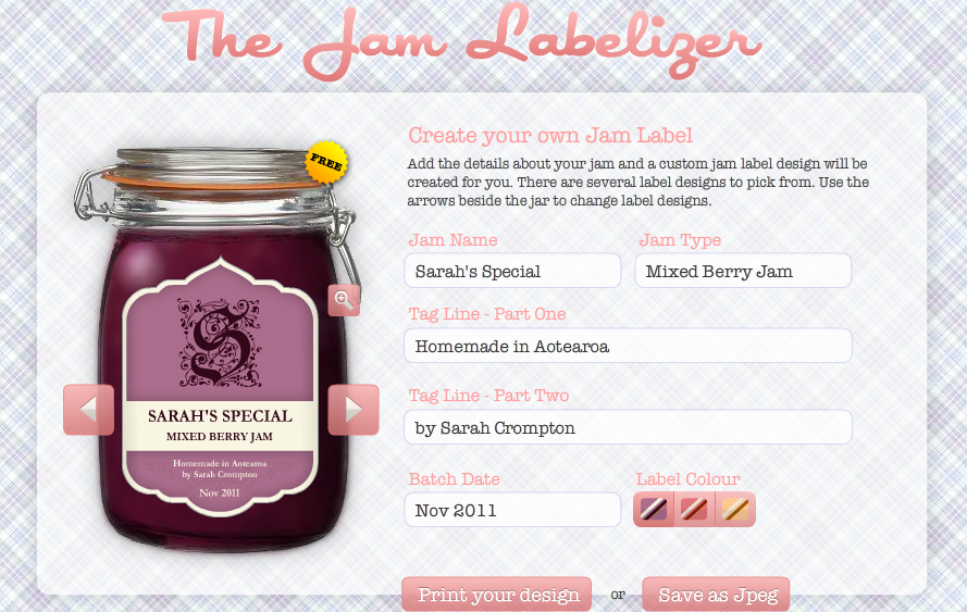JAM LABELIZER JAM LABEL GENERATOR Gramkin Paper Studio