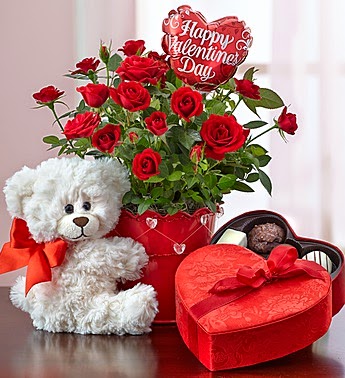 valentine's day flowers with dolls for dear