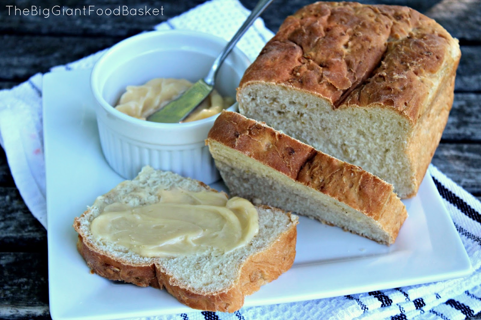 The Big Giant Food Basket Buttermilk and Oatmeal Bread with a Honey