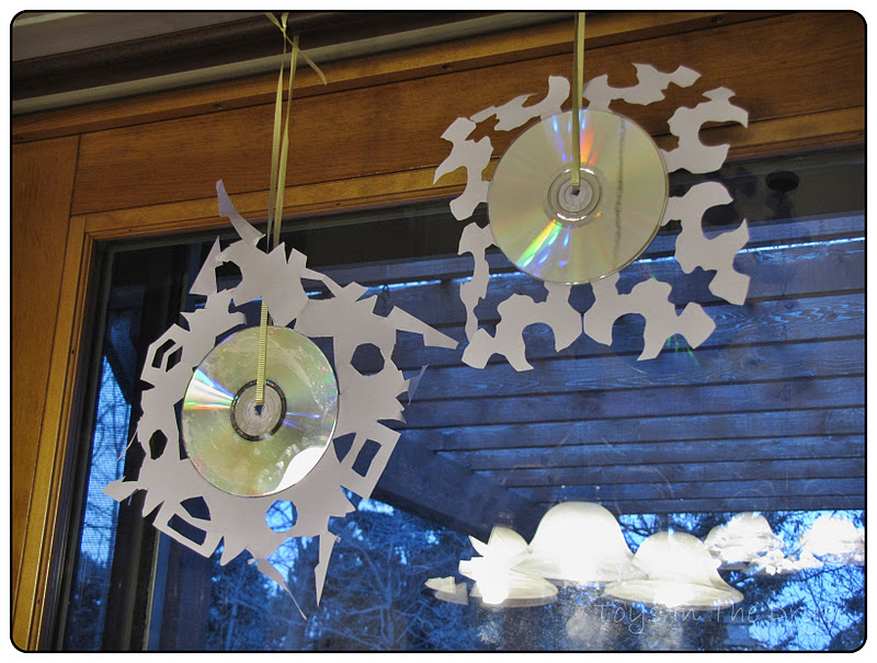 Snowflake Suncatchers Using CDs