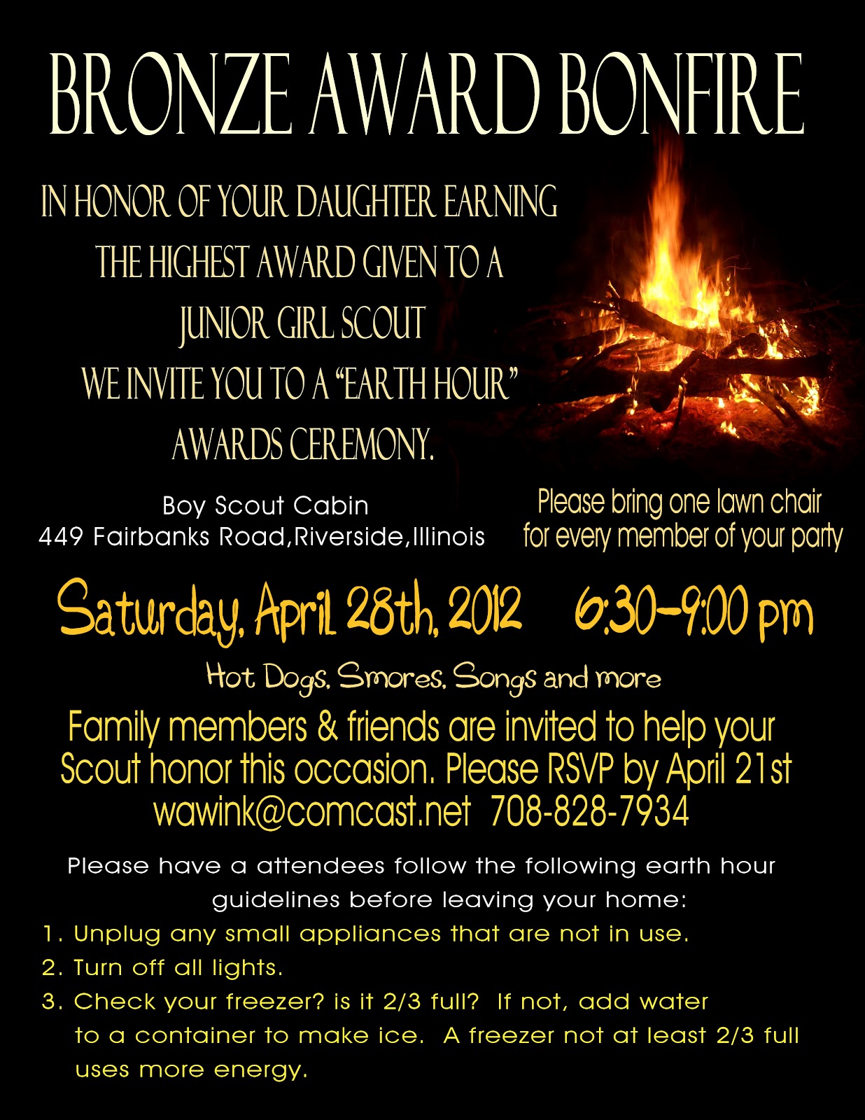 Ames Juniors Bronze award Bonfire Invite and Info
