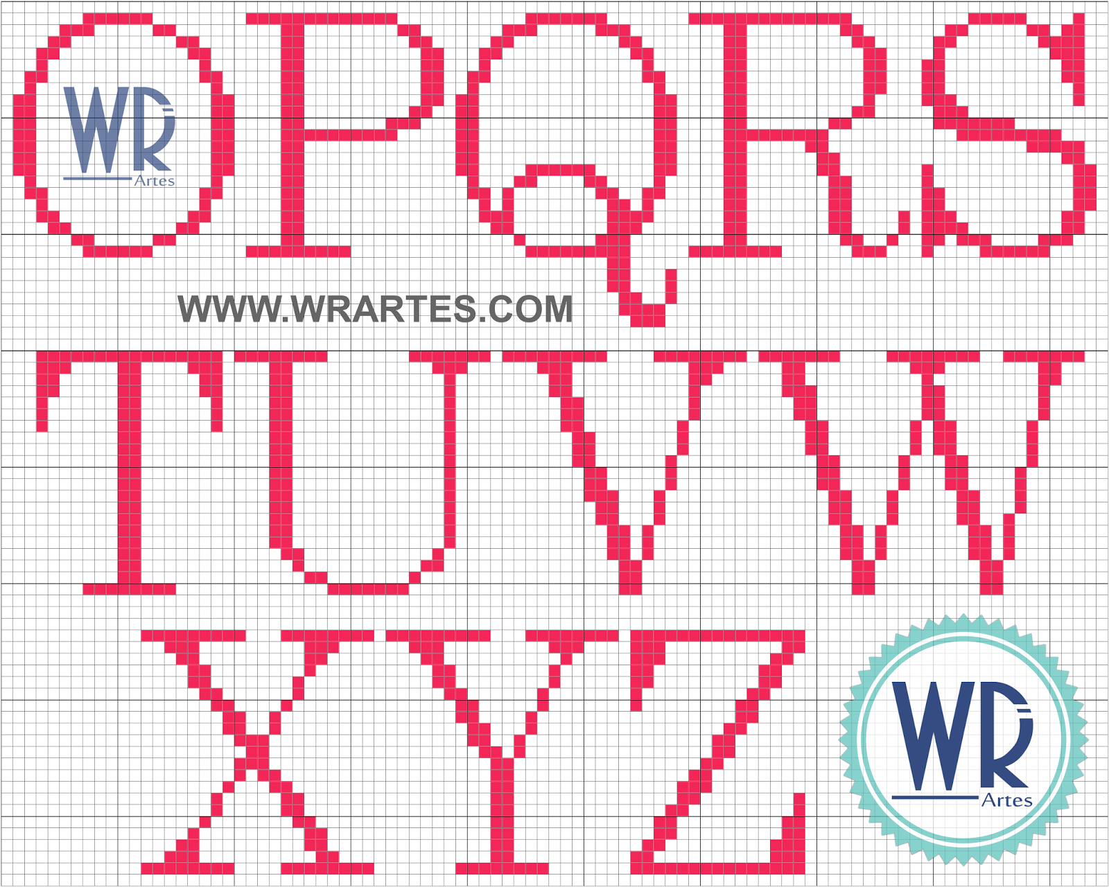 Blog do Wagner Reis: Gráfico letras ponto cruz para iniciante