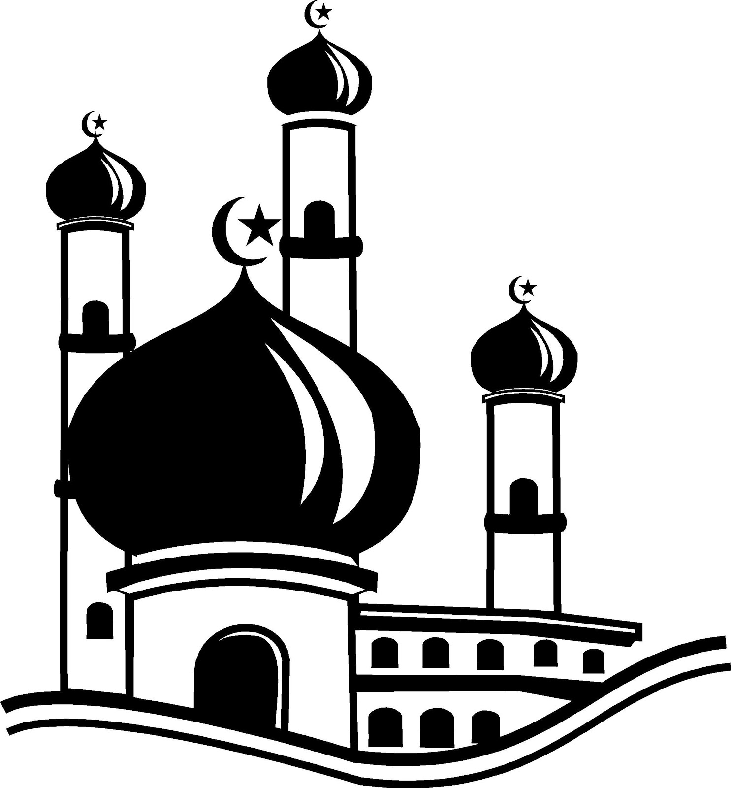 Mushola Logo Masjid Hitam Putih - Nusagates