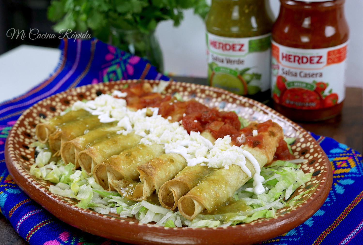 Taquitos Horneados de Pollo Tricolor Mi Cocina Rápida