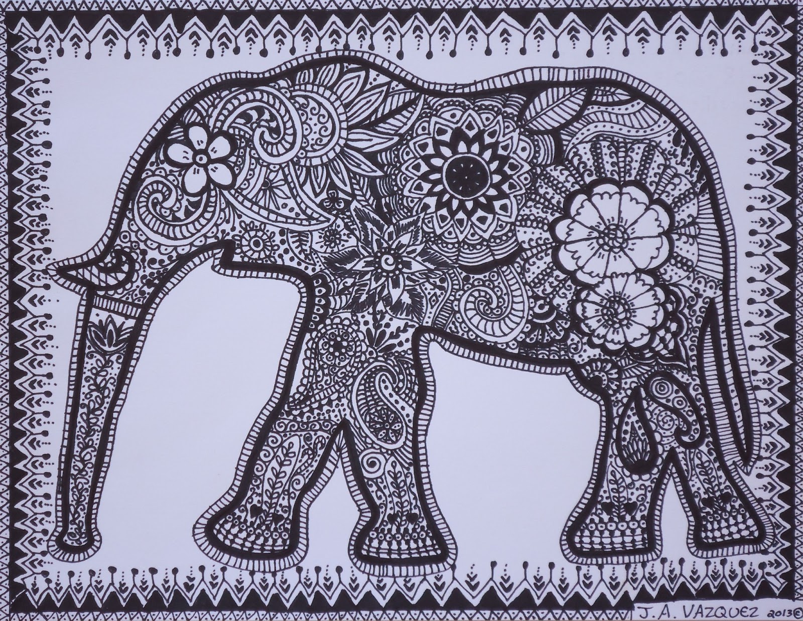 Vazquez Style Art Mehndi Henna Ink Drawings