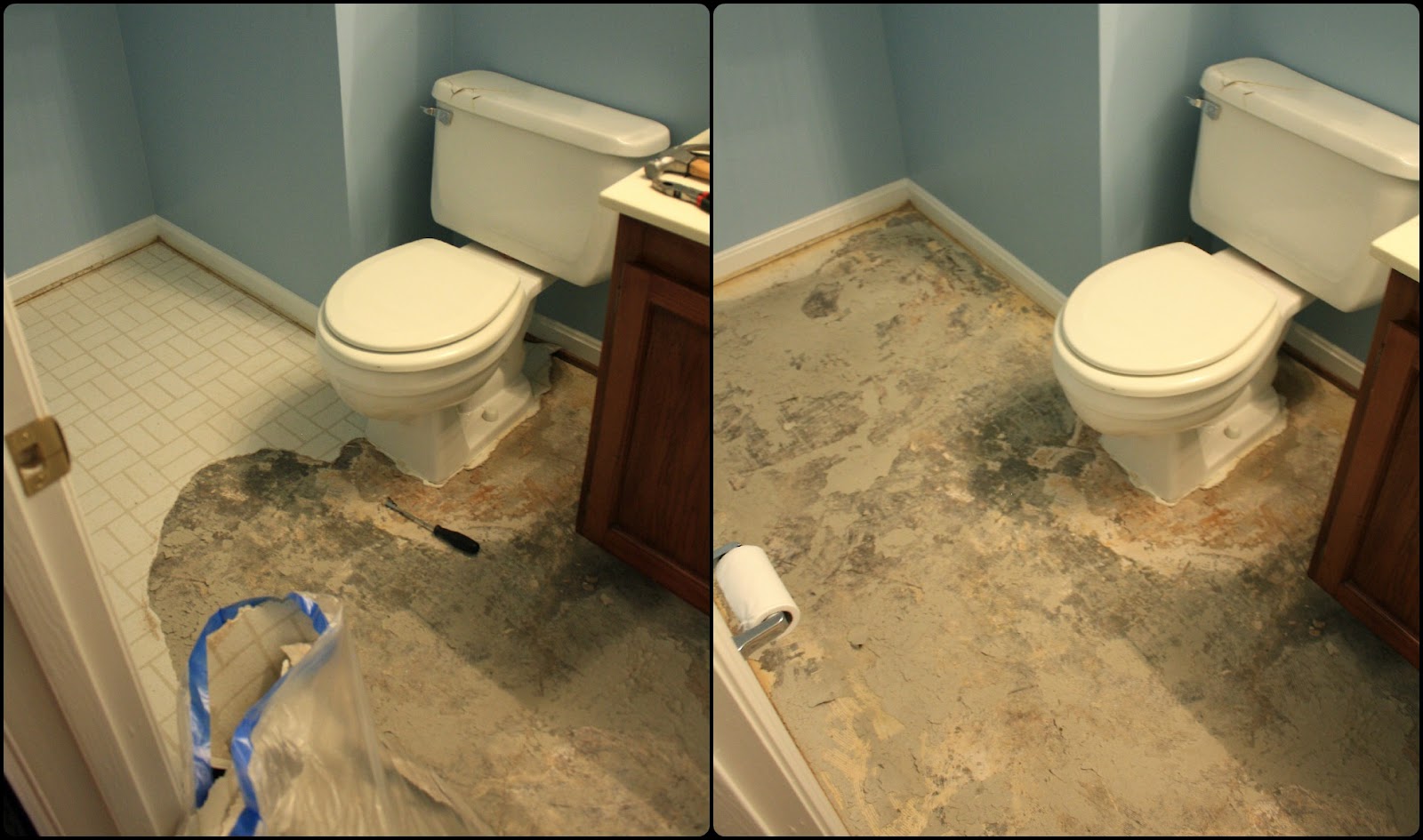 Simply DIY 2 Bathroom Floor Part 1 Before Grout