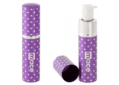 The Mace Lipstick Pepper Spray Purple Polka Dots is a disguised women’s self defense weapon, used to protect her from attackers or rapists.