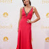 Showing off her Minnie body! Driver highlights her slender frame in plunging red gown as she attends the Emmy awards