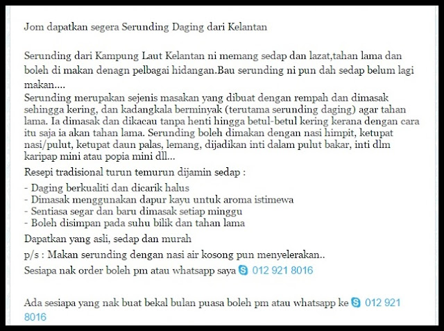 Serunding Ayam Daging Ikan Mini Popia Mini Karipap