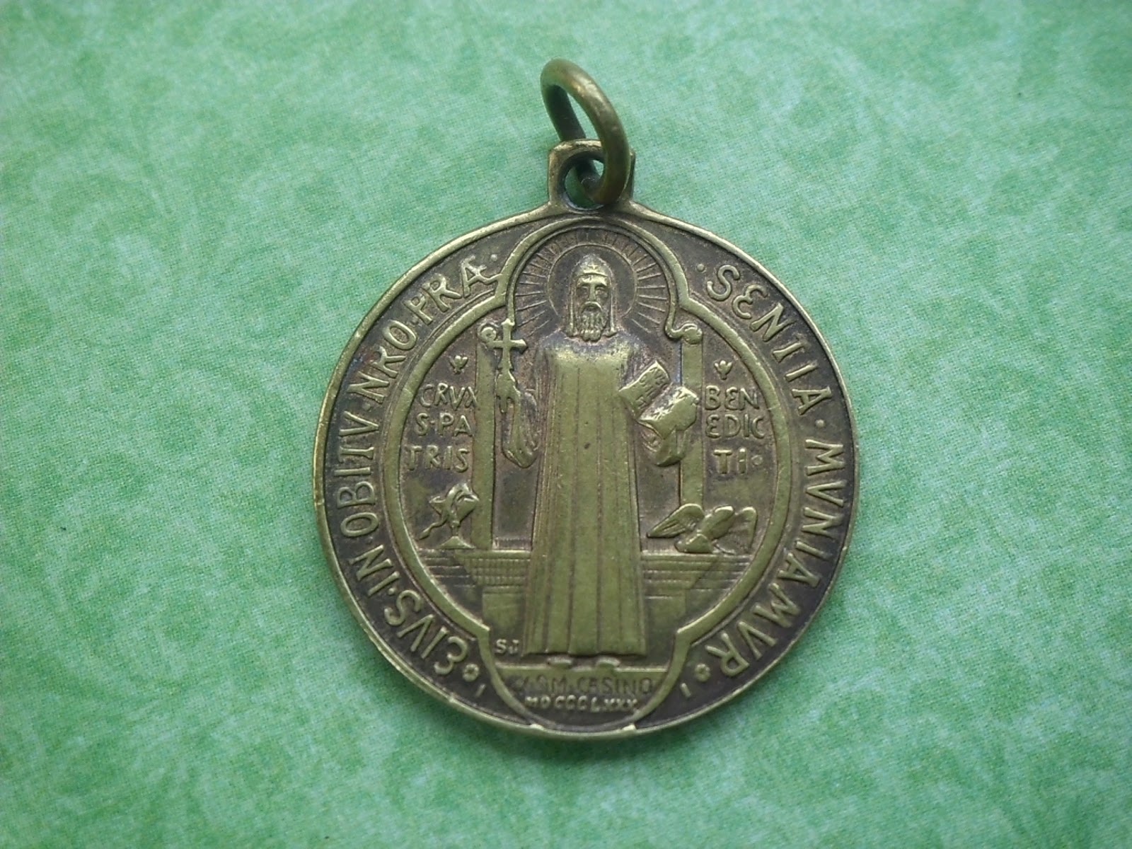 Vintage Religious Medals Vintage St Benedict of Nursia Medal