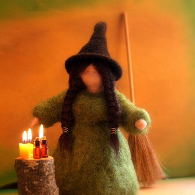 Daily Colours Needle Felted Pagan Witch