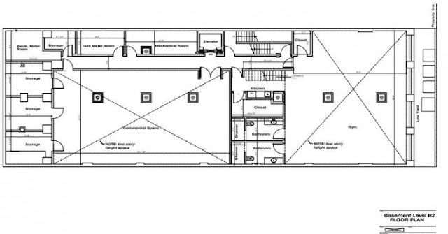 Floor plan of the basement level in the Tribeca triplex