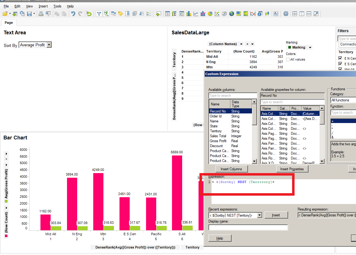 Spotfire Bar Chart Sort Order