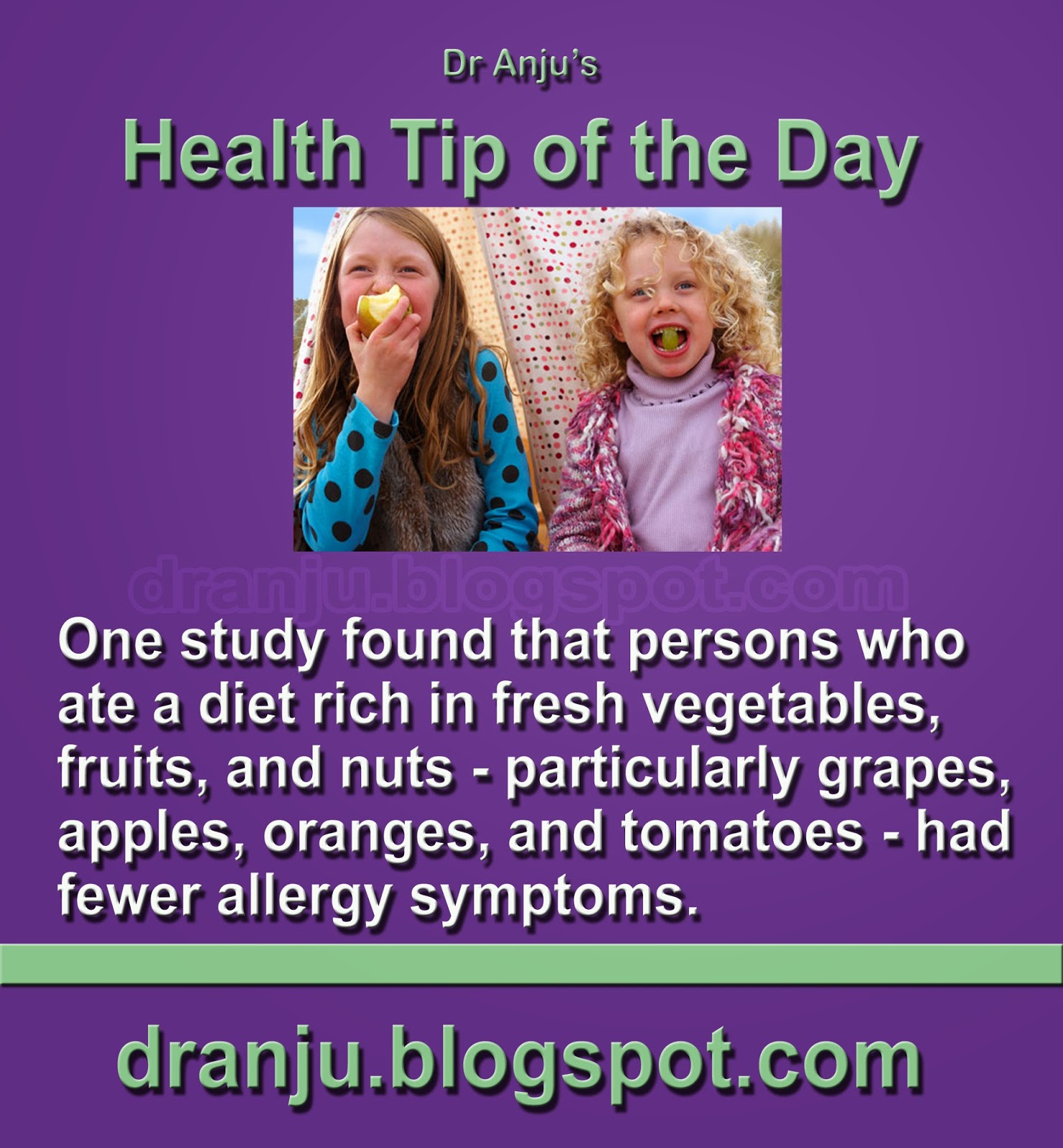Dr Anju's Health Tips Health Tip of The Day 8th October