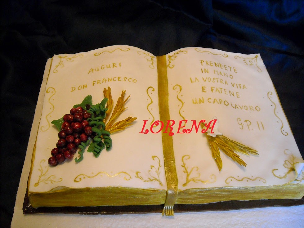 Immagini Di Buon Compleanno Per Un Sacerdote LE TORTE DI LORENA.E NON SOLO!!!!!: Torta libro per un sacerdote!