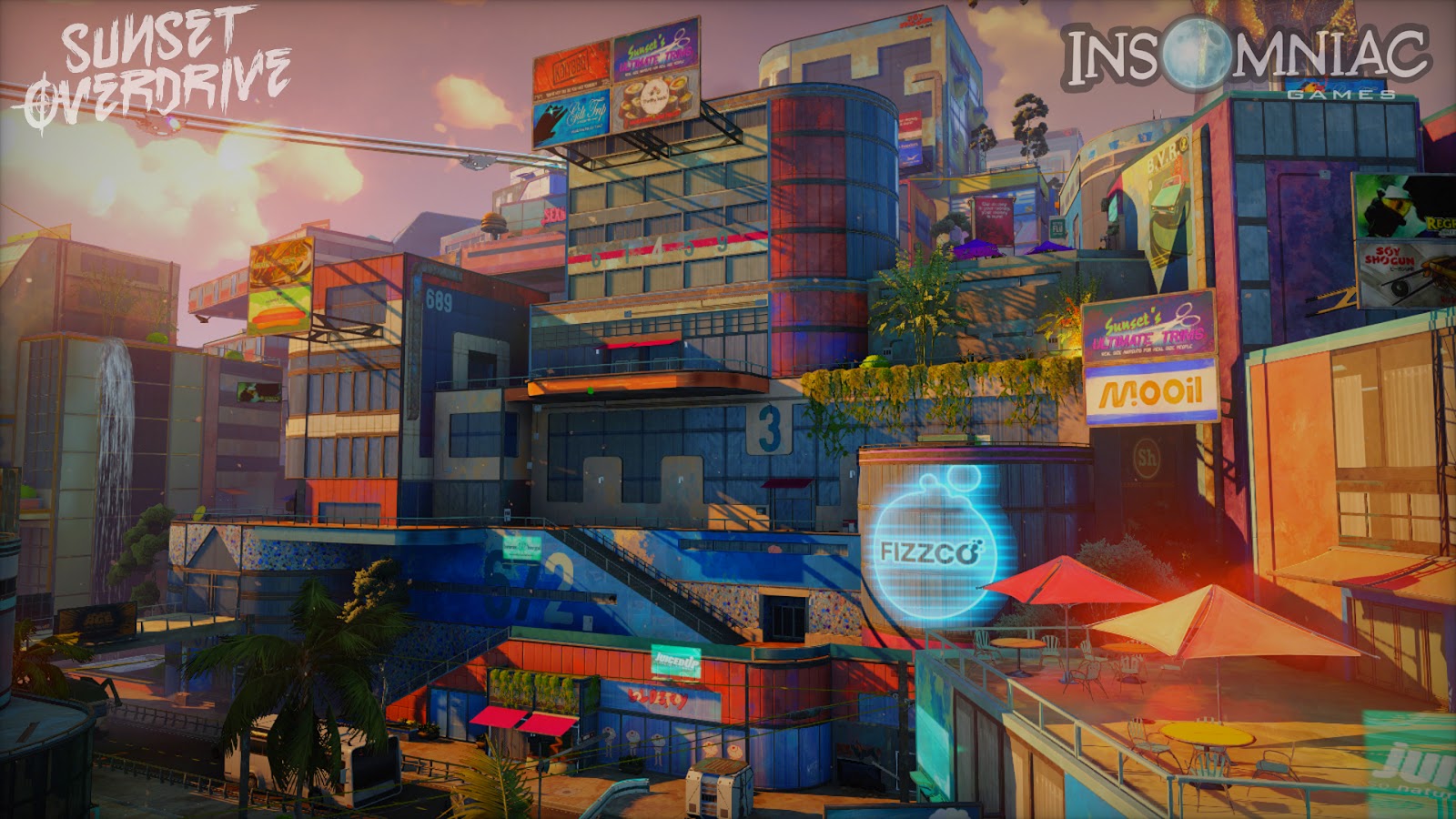 Insomniac Games on X: Downtown Sunset City, Before and After.  @SunsetOverdrive #Blocktober  / X