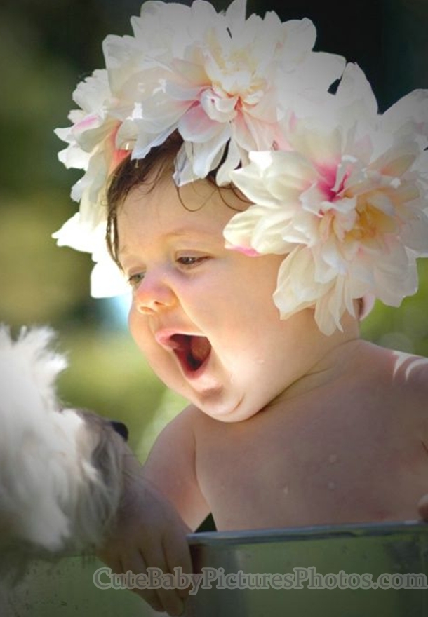 Cute Babies with Flowers Enter your blog name here