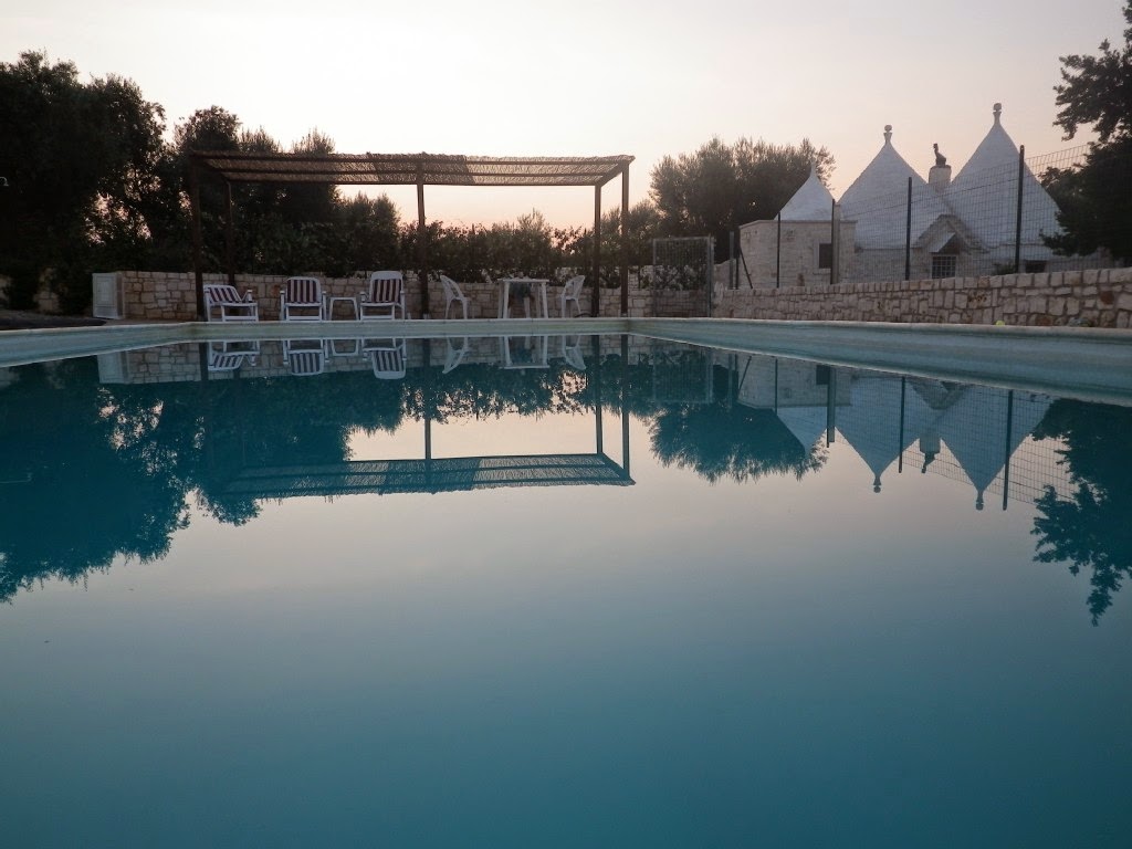 The pool at dusk