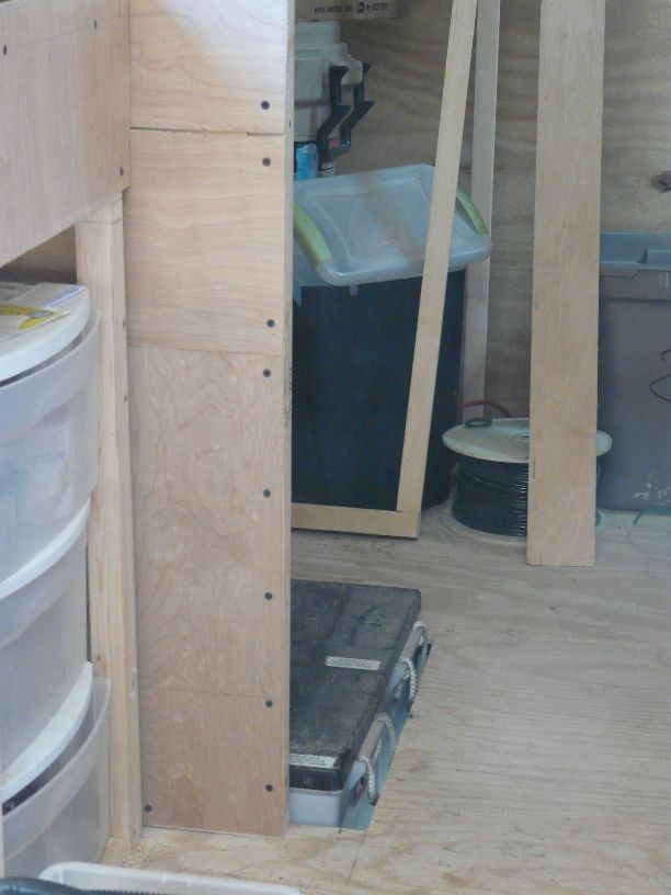 My Stealth Cargo Trailer Bathroom / Shower area & Kitchen Shelving