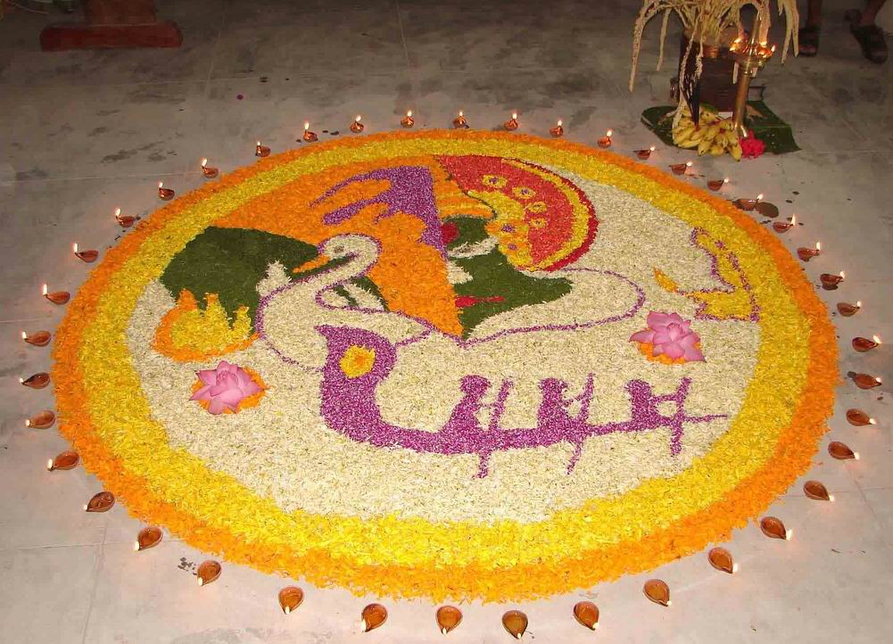 5 Beautiful Onam Pookalam Photos Floral Designs 2017 Hindu