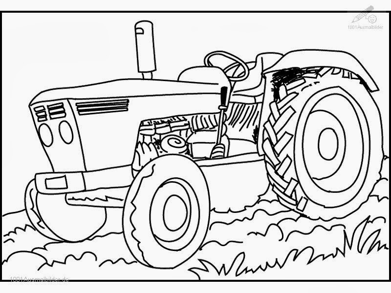 Kostenlose Malvorlage Traktor - Schule und Familie