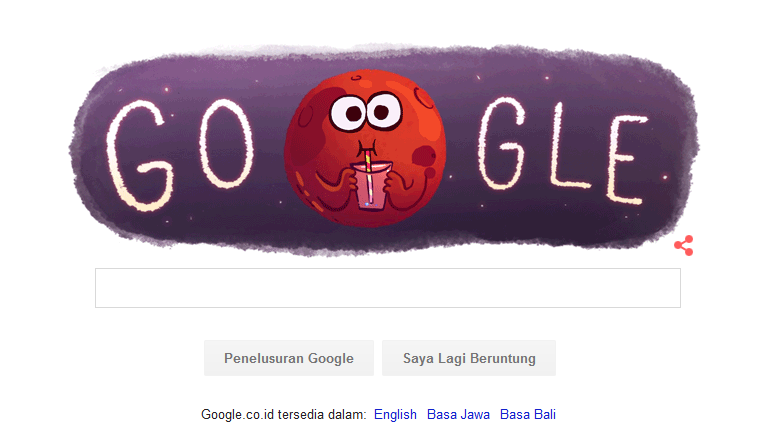 Mars di Google Doodle hari ini Mars di Google Doodle hari ini