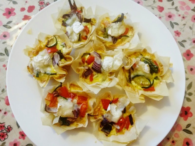 RECIPE Roast Vegetable and Goats Cheese Filo Pastry Tarts Ginevrella