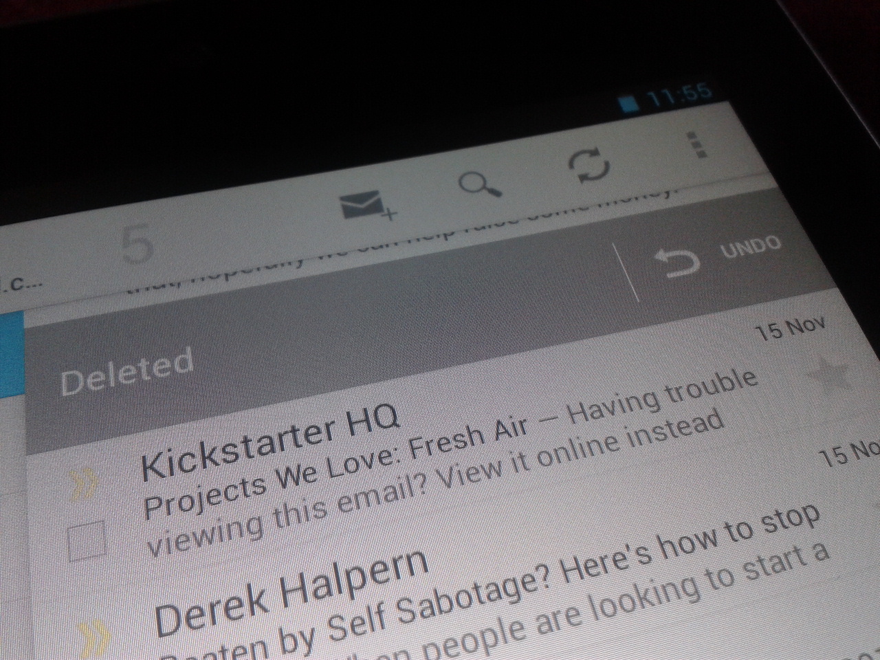 Gmail 4.2 Deleted email in Android 4.2
