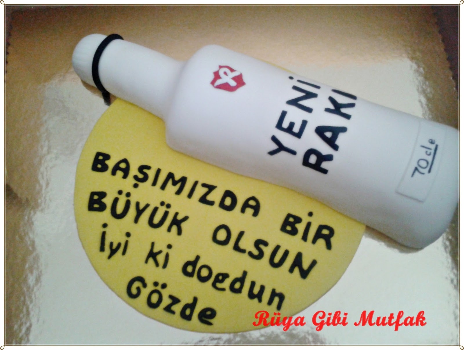 Rüya Gibi Mutfak İzmir Butik Pasta ve Kurabiye Yeni Rakı Pastası