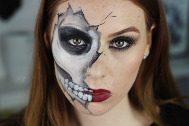 boohoo skeleton midi dress cracked skull halloween tutorial