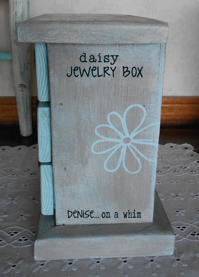 denise...on a whim Jewelry Box {with checker drawer pulls}