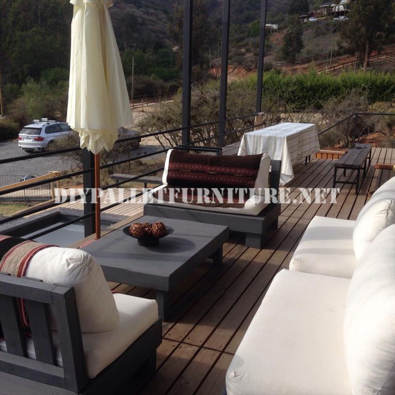 Mueblesdepaletsnet Set de muebles con palets para la terraza Mueblesdepaletsnet Set de muebles con palets para la terraza