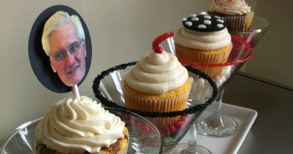 a. party style martini glasses and cupcakes