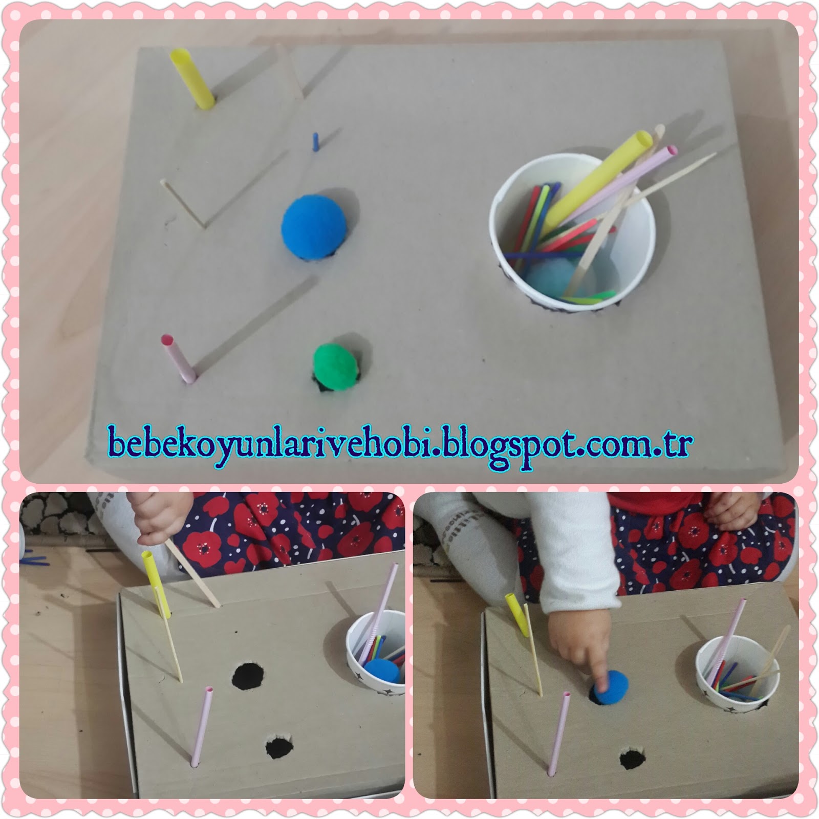 Elifce Bebek Oyunları ve Hobi Pipet, pon pon eşleştirme