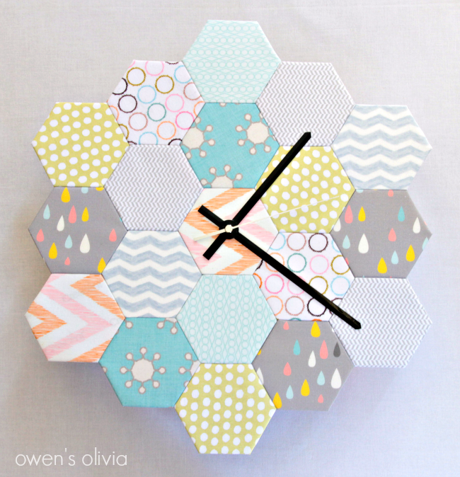owen's olivia Fat Quarter Hexagon Clock Tutorial