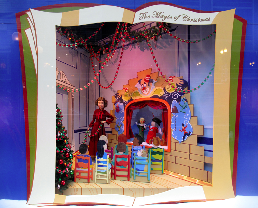 Cheerful Thrifty Door: Macy's Christmas Window Display on State Street, Chicago