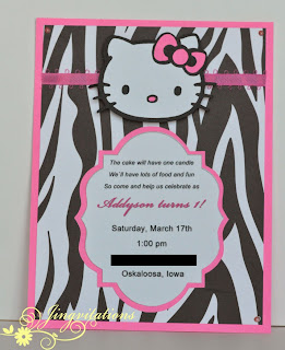 hello kitty zebra invitations