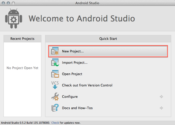 ایجاد پروژه در Android Studio ایجاد پروژه در Android Studio