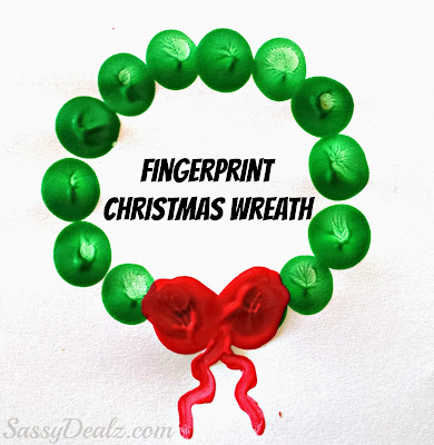 christmas fingerprint crafts for kids wreath