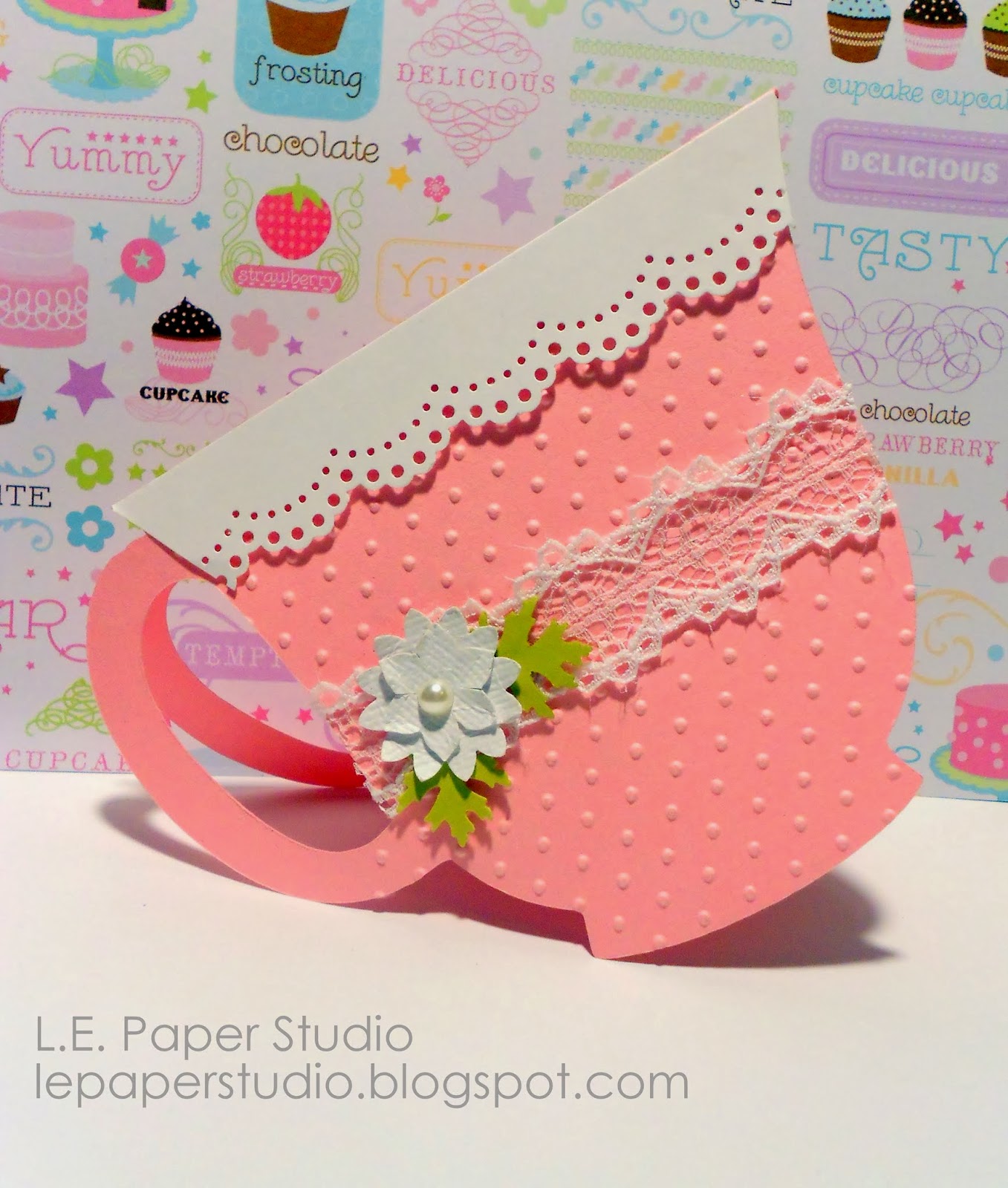 L.E. Paper Studio Birthday teacup invitation
